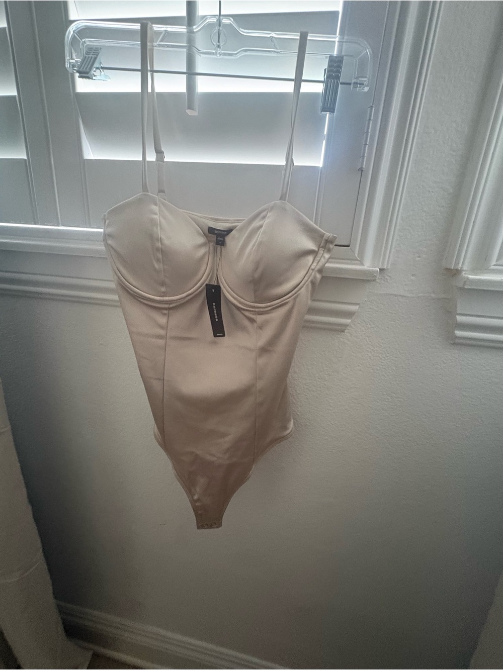 Express Cream Underwire Bustier Bodysuit